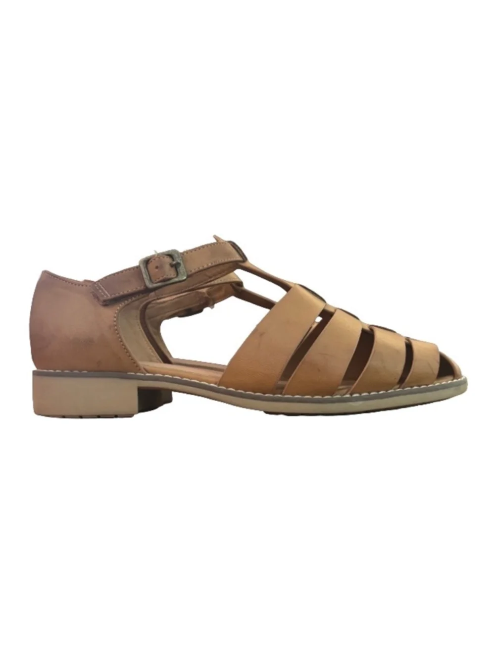 Baretraps Ersula fisherman sandals brwn vegan lthr WM 8 beach grandpa
